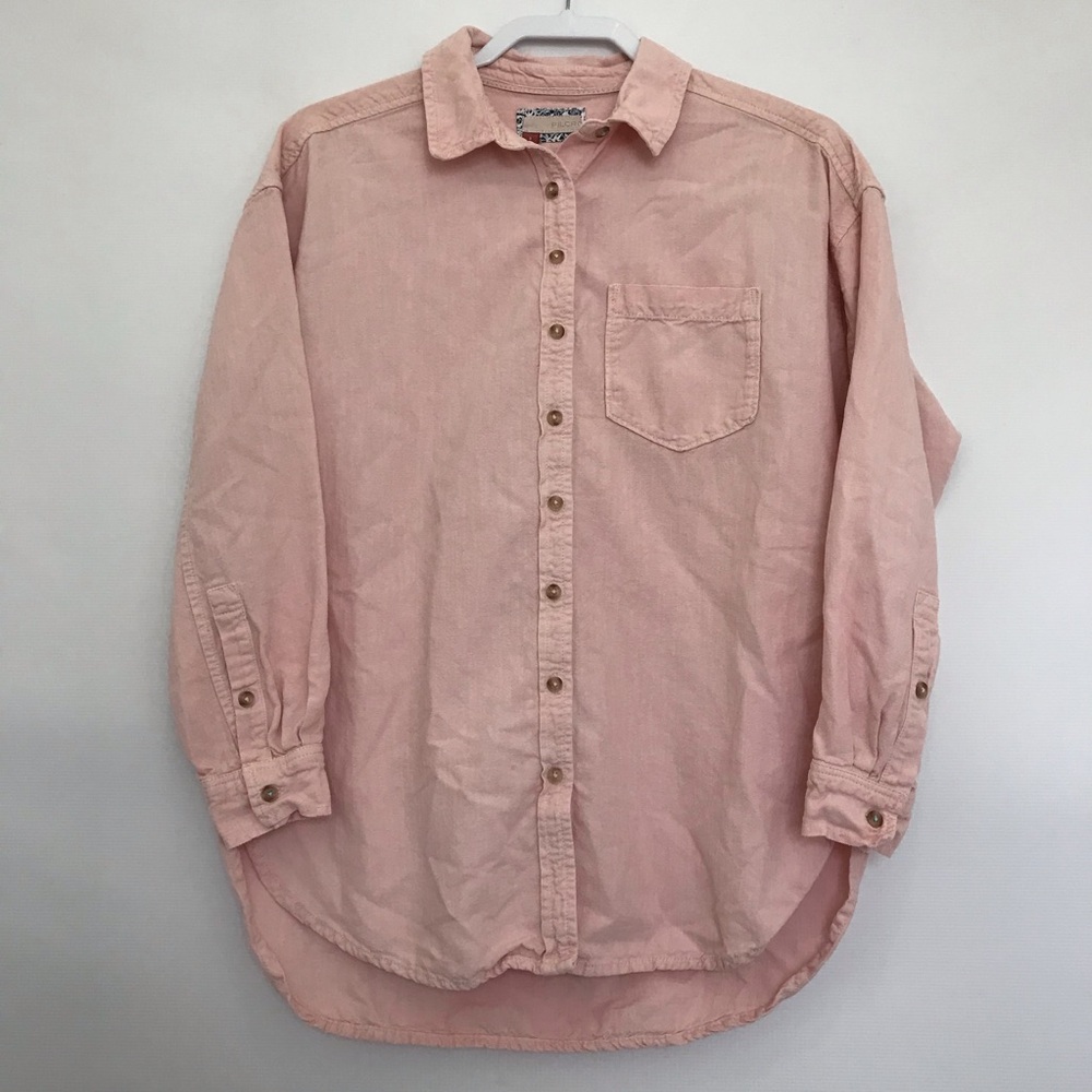 Anthropologie Pilcro Pink Button-Down Shirt - Classic Long Sleeve Size S
